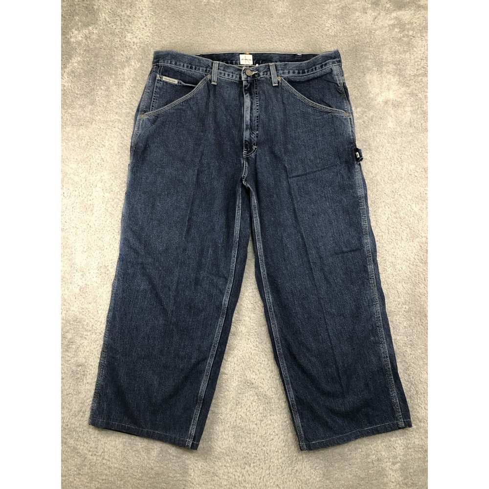 Calvin klein Jeans Mens 38x26 Vintage Carpenter Wide Leg High Rise Blue